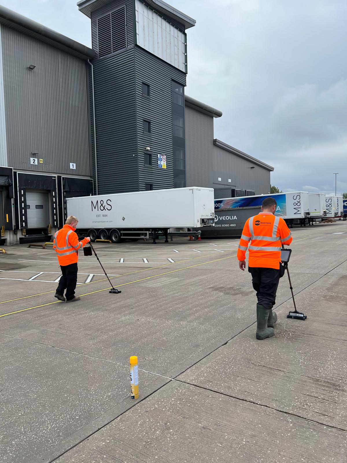 HDL operatives carrying out concrete scanning at M&S Distribution Centre