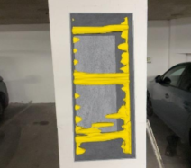 GPR scan visualisation showing detected reinforcement bars within concrete element